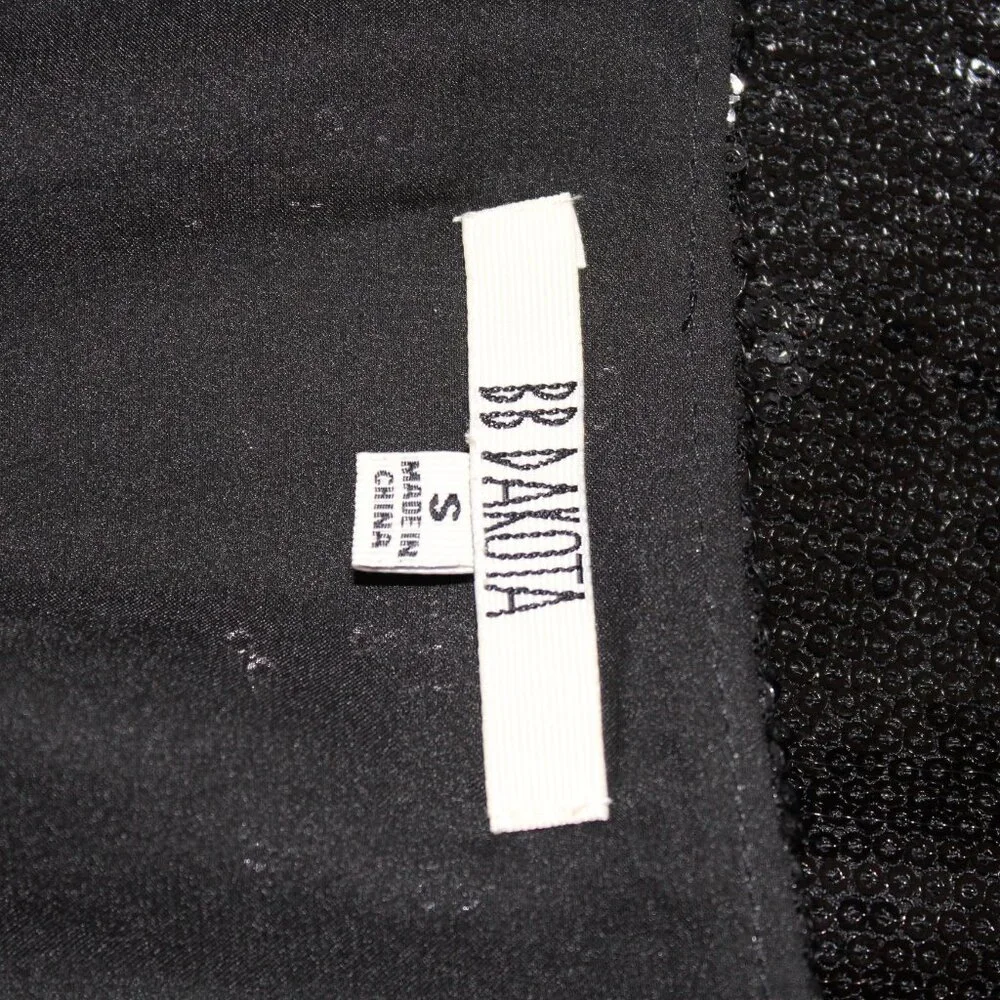 DRESS BB Dakota by Steve Madden Little Black Sequin Cocktail Size Small NWT's - Picture 13 of 15